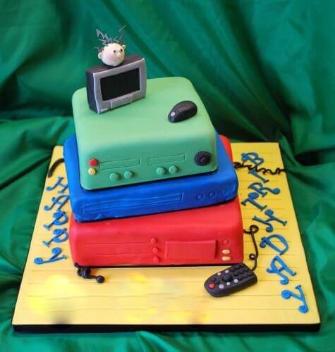 Computer birthday cake