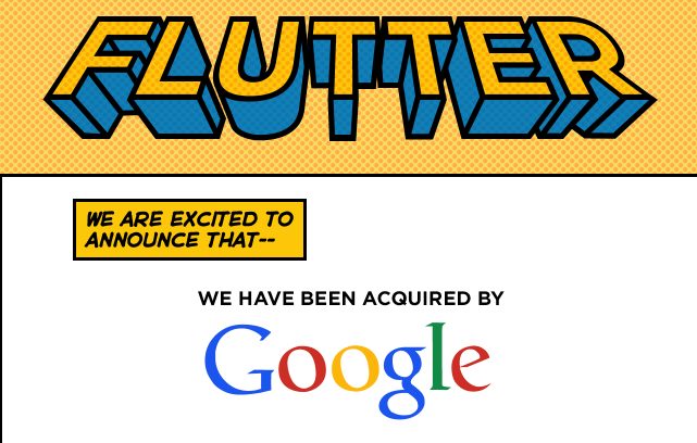 Anúncio da compra da flutter pelo google