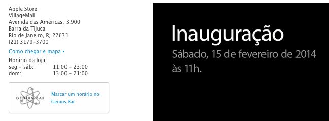 Primeira apple store brasileira será inaugurada no dia 15 Aviso de inauguração da apple store no rio / reprodução