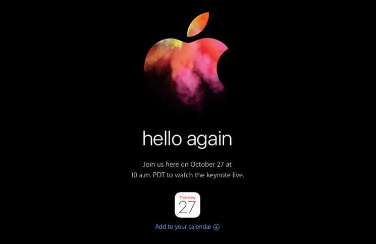 Apple macbook event 27 october 2016