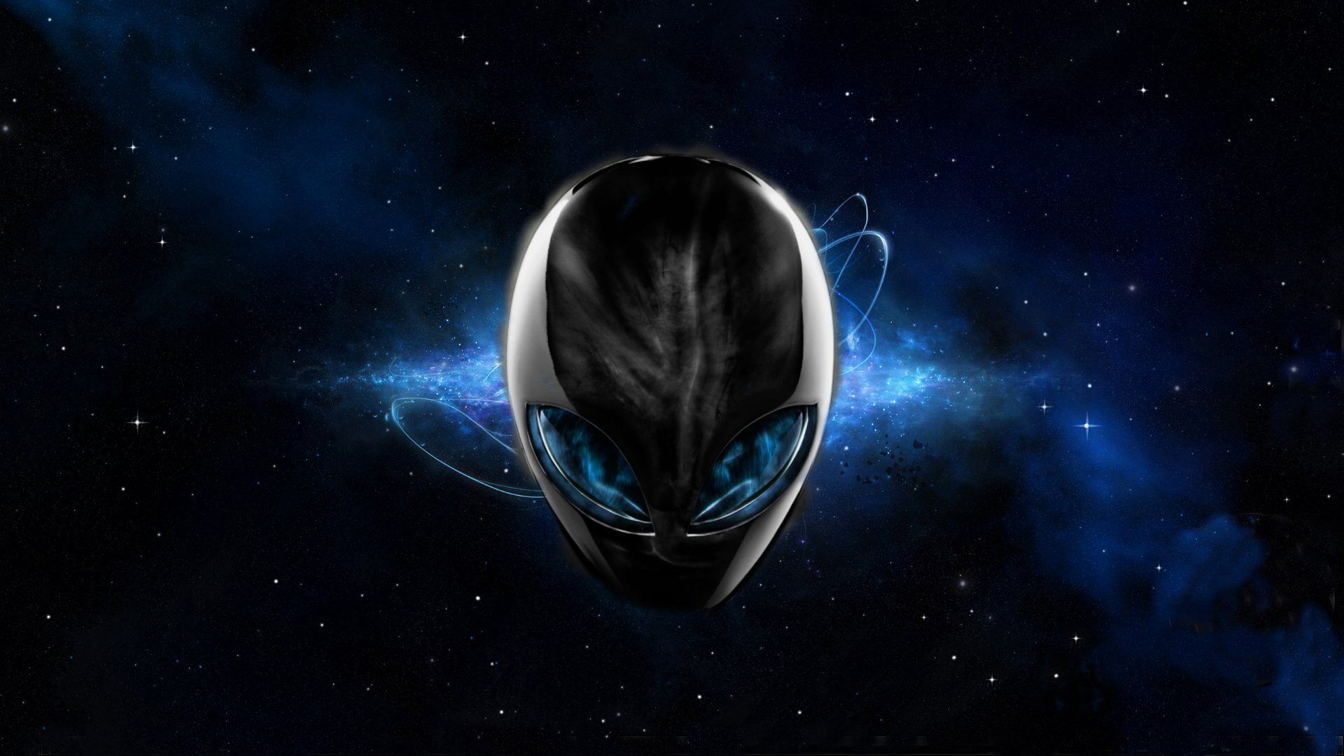Alienware desktop background blue space alienware head 1920x1080