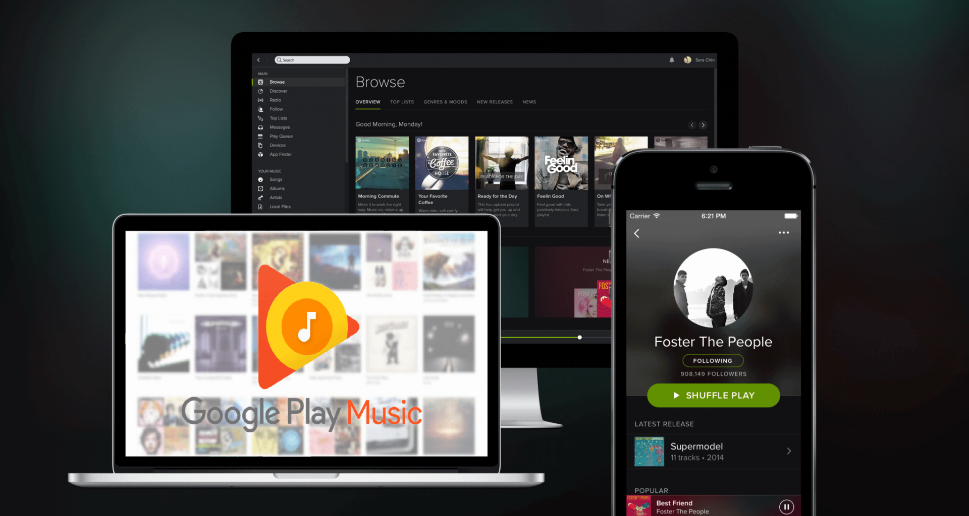 Spotify google music apps