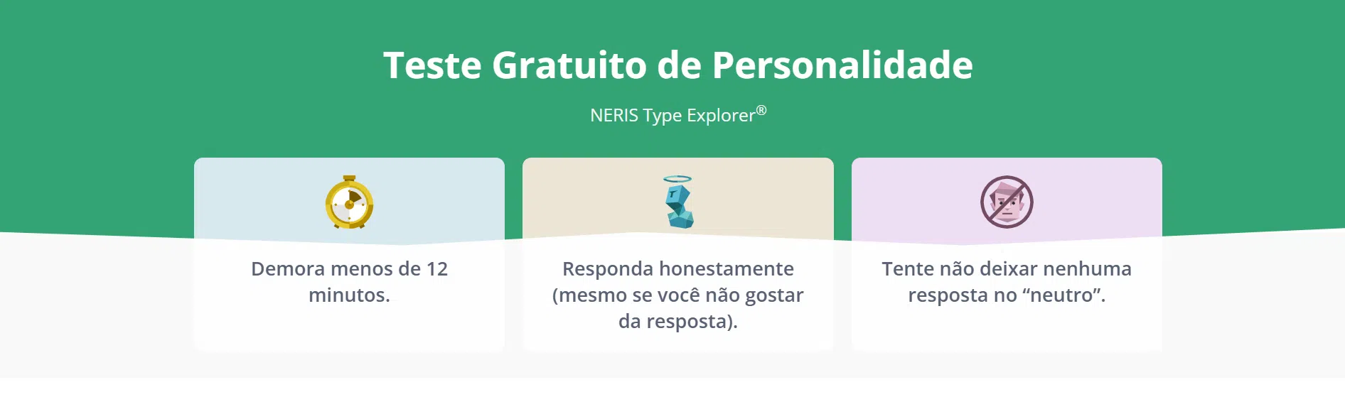 Teste mbti: descubra qual seu tipo de personalidade Captura de tela do site de teste mbti