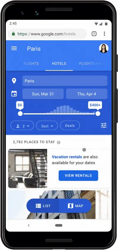 Google adiciona recurso de aluguel de casas e apartamentos na busca de hotéis Busca de hoteís do google