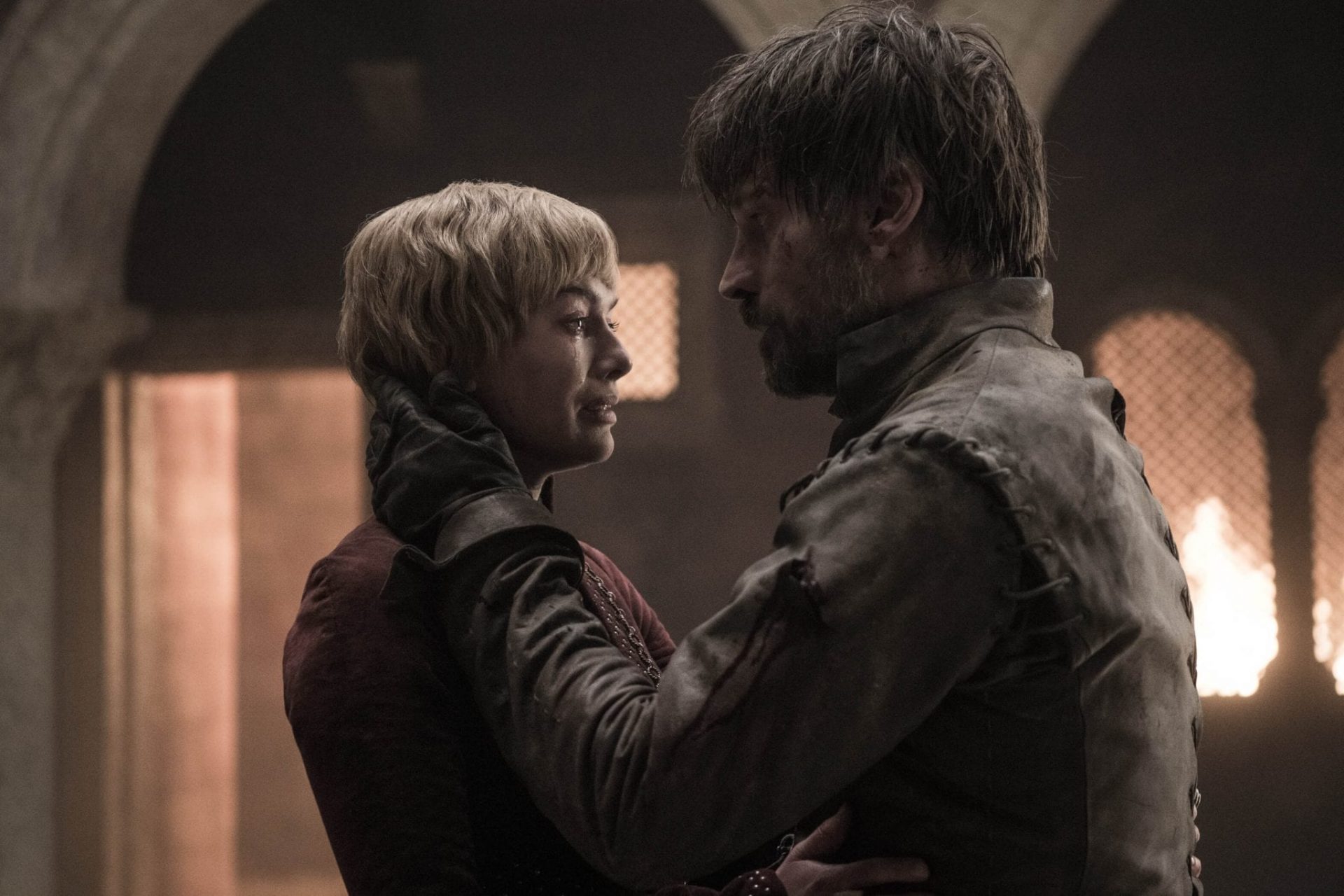 Cersei e jamei no quinto episódio da oitava temporada de game of thrones.