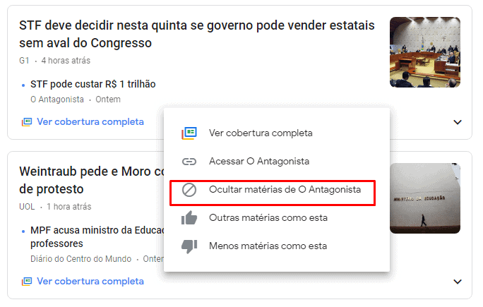 Como ocultar um site no google notícias Como ocultar um site no google notícias. O google notícias permite que você oculte as fontes que não são do seu interesse; saiba como fazer