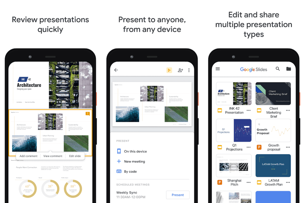 32 apps do google para android e iphone que você precisa conhecer Aplicativo apresentações google para edição de slides no android e iphone