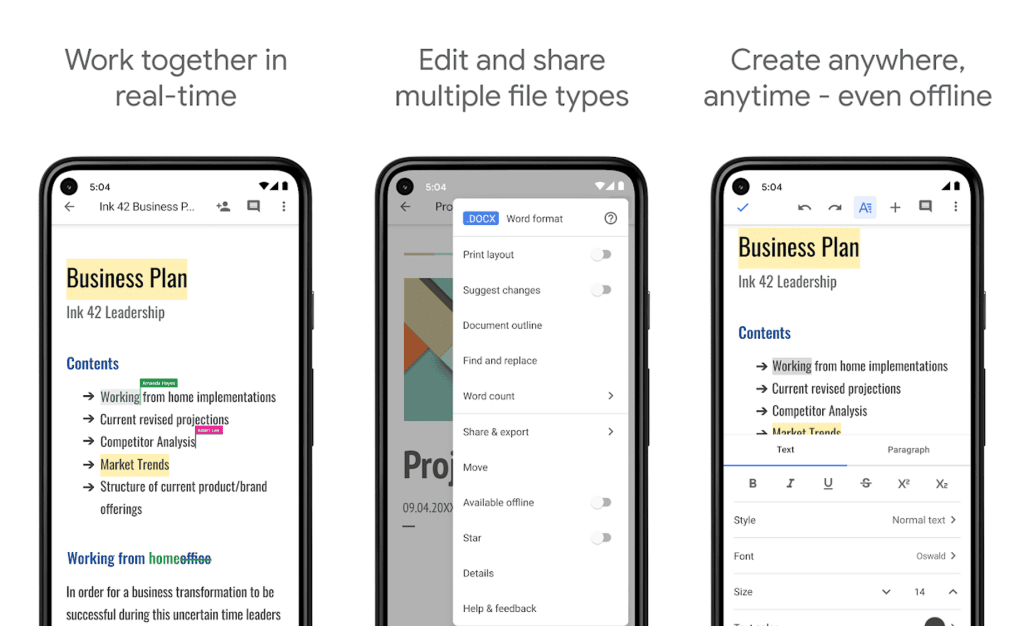 32 apps do google para android e iphone que você precisa conhecer Editor de arquivos em word, aplicativo documentos google para android e iphone