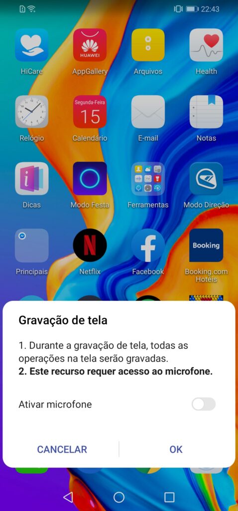 Bildschirmaufnahme p30 lite