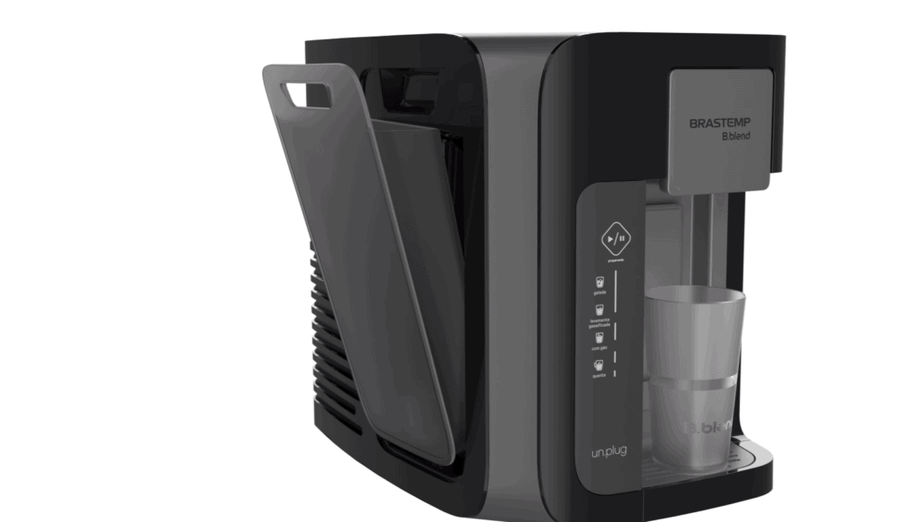 Review: b. Blend un. Plug, praticidade e fidelidade de sabores em uma máquina de bebidas Ao lado, há o compartimento especial para água