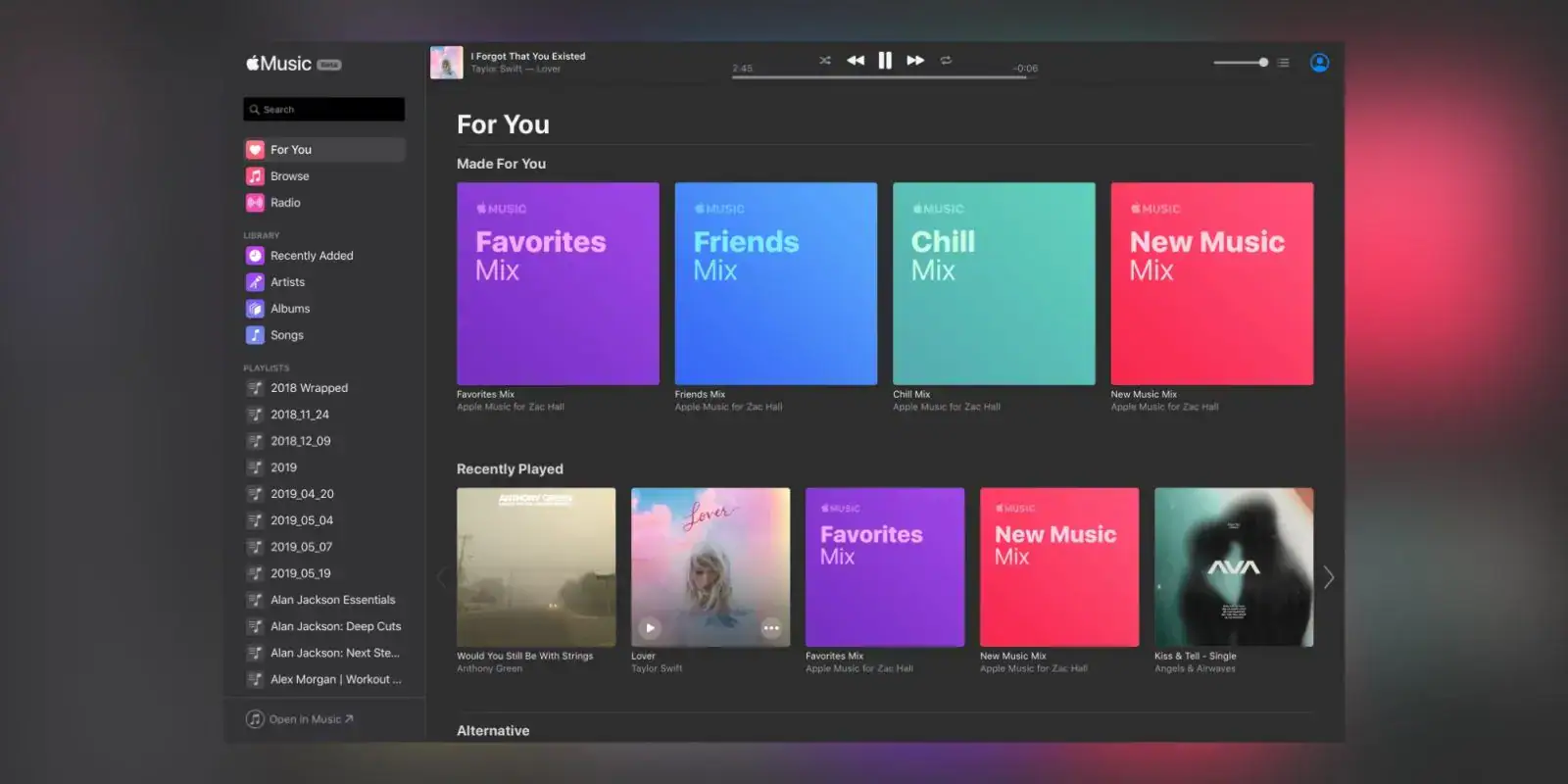 Apple music web dark