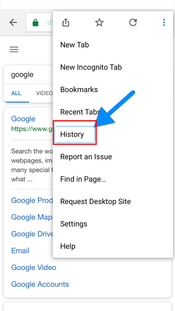 Como excluir todo o histórico de pesquisa no google