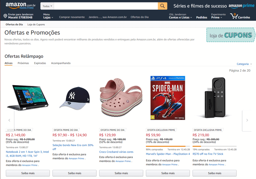 يصل Amazon Prime إلى البرازيل مع توصيل سريع وشحن مجاني مقابل 9,90 ريال برازيلي لدى أمازون عروض حصرية ومبكرة للعملاء الرئيسيين