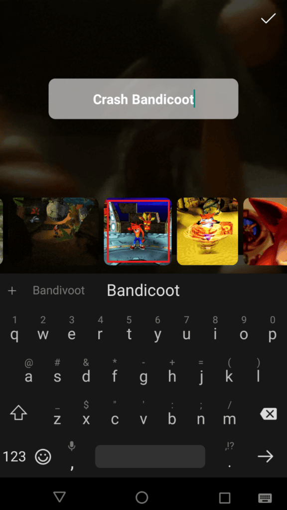 Instagram: pelajari cara memposting gif di cerita Anda Cuplikan layar aplikasi instagram menunjukkan layar pencarian gif, dengan istilah "crash bandicoot" diketik dan beberapa hasil ditampilkan di bawah.