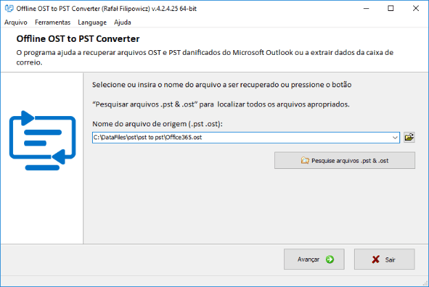 Como converter um arquivo ost do outlook em pst Selecione o arquivo ost para fazer a conversão