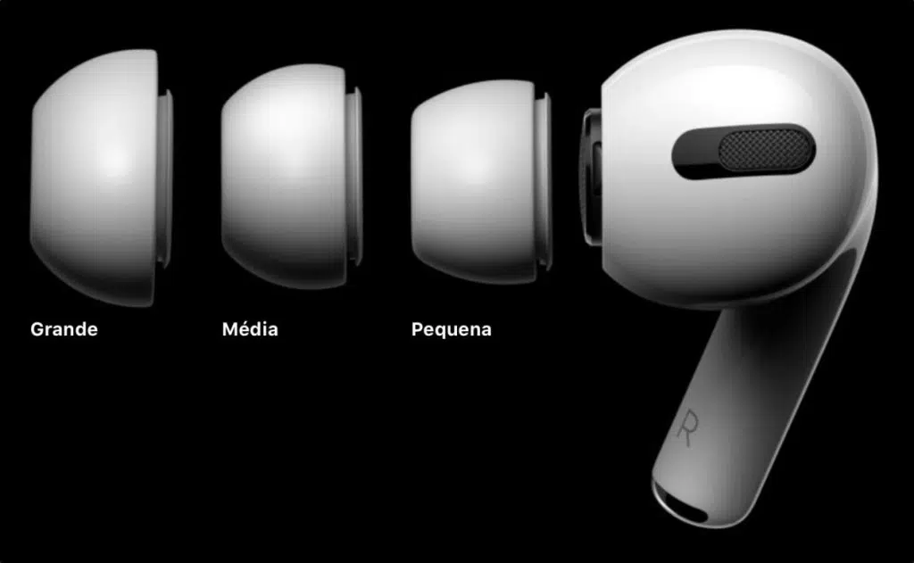 Airpods Pro معروضة للبيع بالفعل في البرازيل مقابل 2,2 ريال برازيلي تُباع سماعات airpods pro الجديدة من Apple بثلاث رؤوس مختلفة من السيليكون: صغيرة ومتوسطة وكبيرة