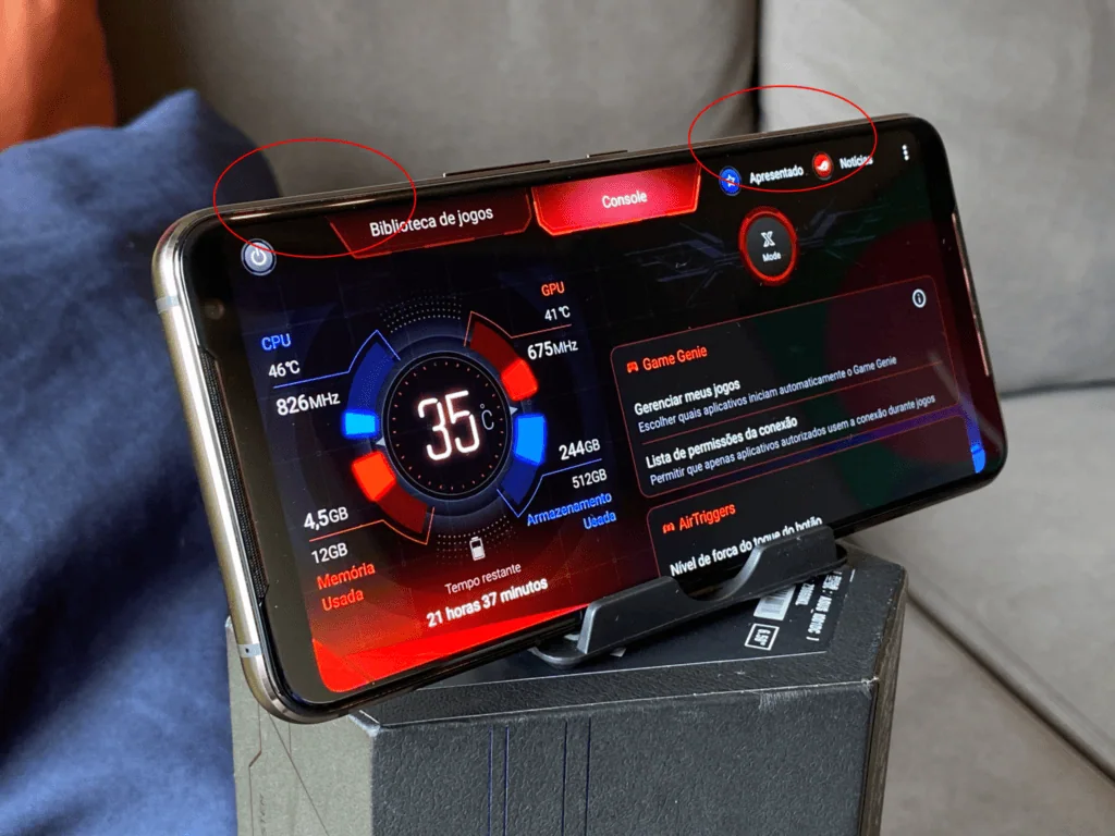 Review: rog phone 2 é mais do que um ótimo smartphone gamer Botões airtriggers são de pressão e adicionam botões gatilhos em jogos