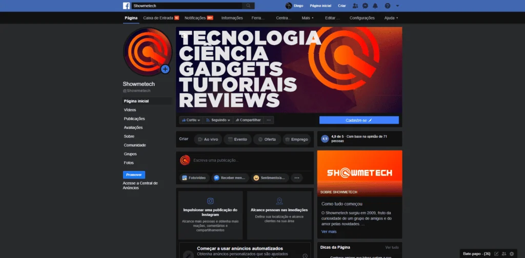 Saiba como ativar o modo escuro em qualquer site Facebook com modo escuro do google