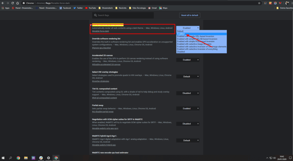 Saiba como ativar o modo escuro em qualquer site Passo 2 modo escuro no chrome