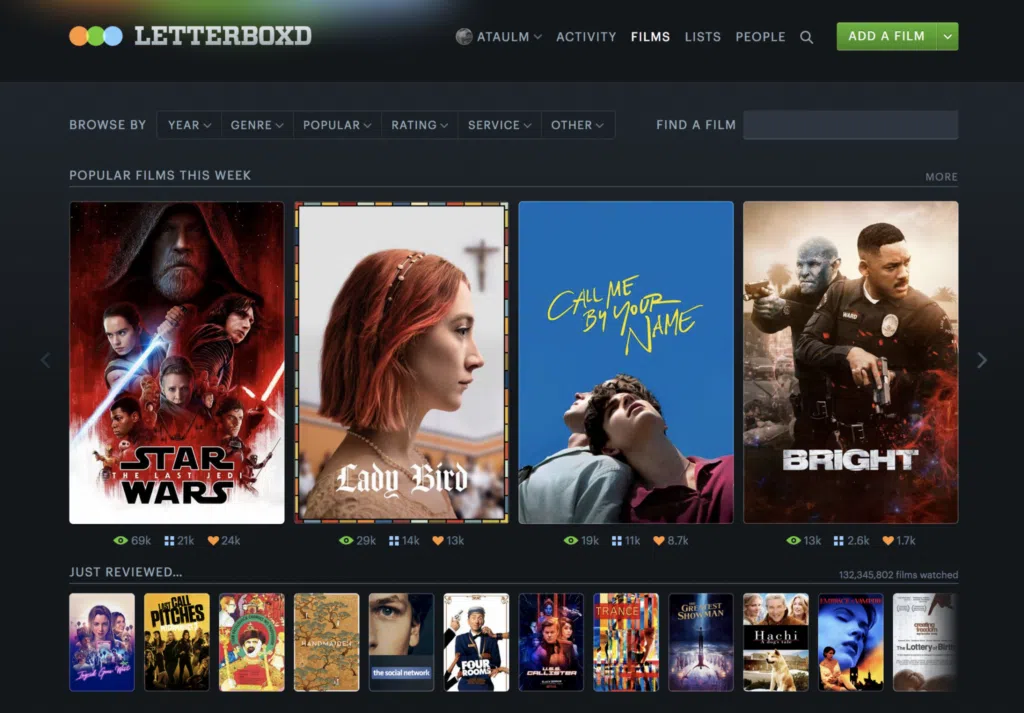 בנה לוח טלוויזיה משלך עם 5 האפליקציות האלה Letterboxd מאפשר מעקב אחר תוכן.