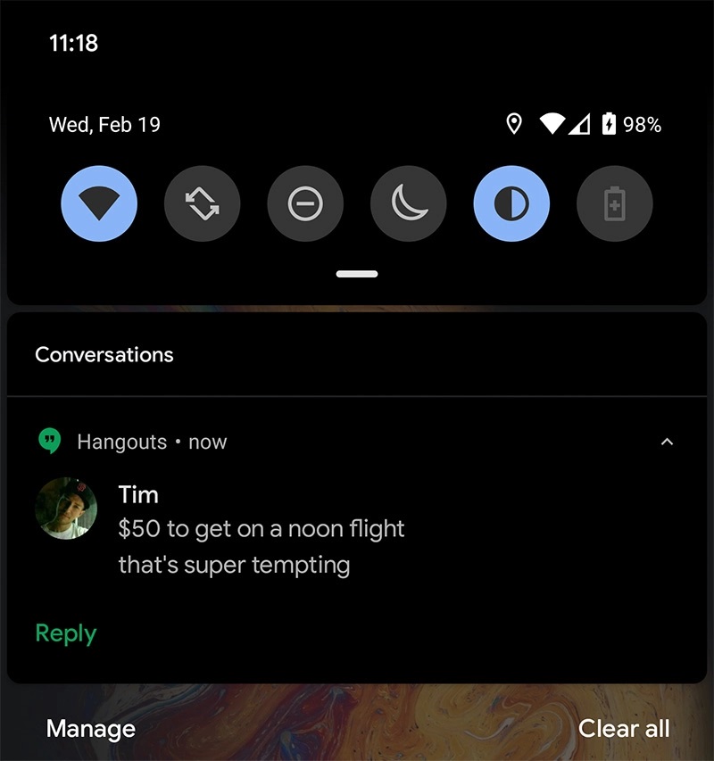 Android 11, tüm uygulamalardan gelen mesajları tek bir yerde görüntüler ve kaynağını da gösterir (Resim: Açık)