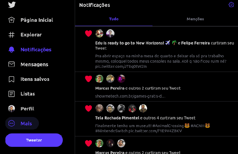 Segurança: aprenda a usar a verificação em duas etapas do twitter Tela inicial da conta do twitter