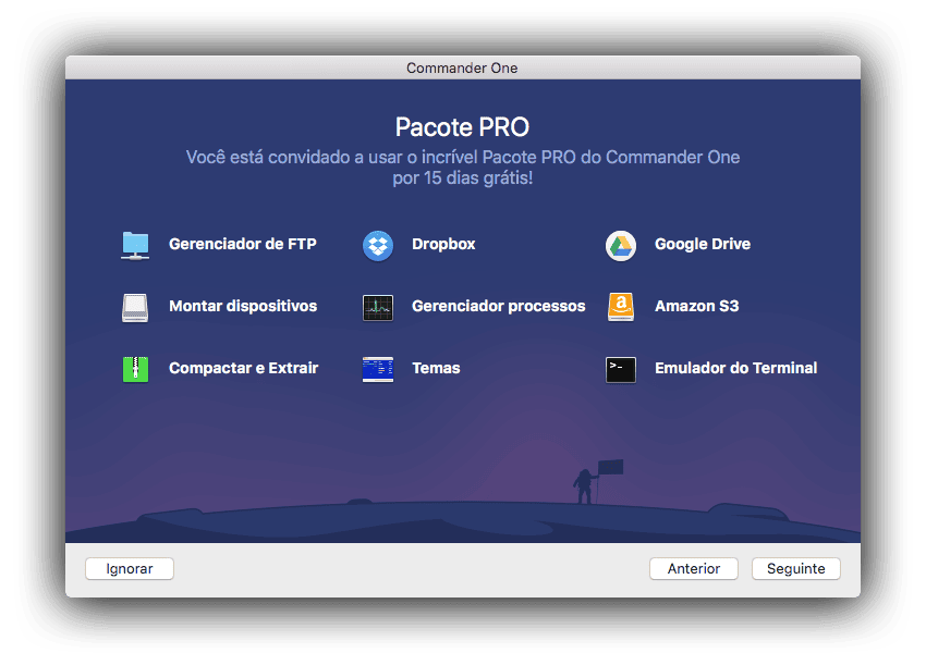 Como transferir seus arquivos do android para o mac Tela de recepção do aplicativo commander one - pacote pro