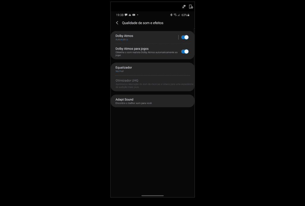 Dicas e truques para aproveitar ao máximo seu galaxy s20, s20+ e s20 ultra Ative o padrão de som dolby atmos