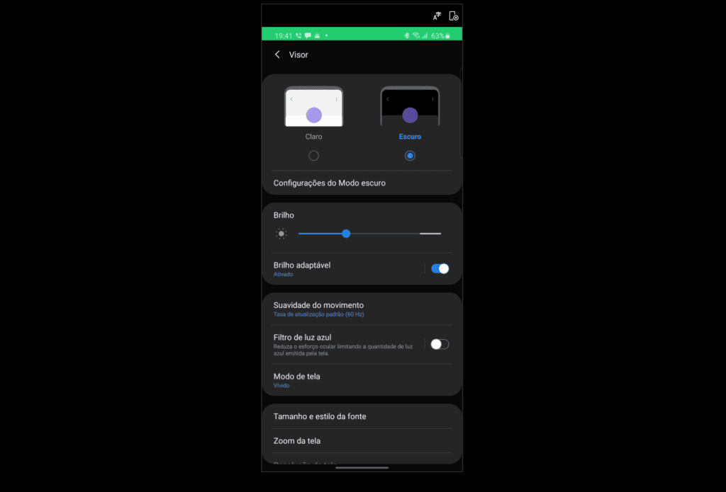 Dicas e truques para aproveitar ao máximo seu galaxy s20, s20+ e s20 ultra Filtro de luz azul durante a noite