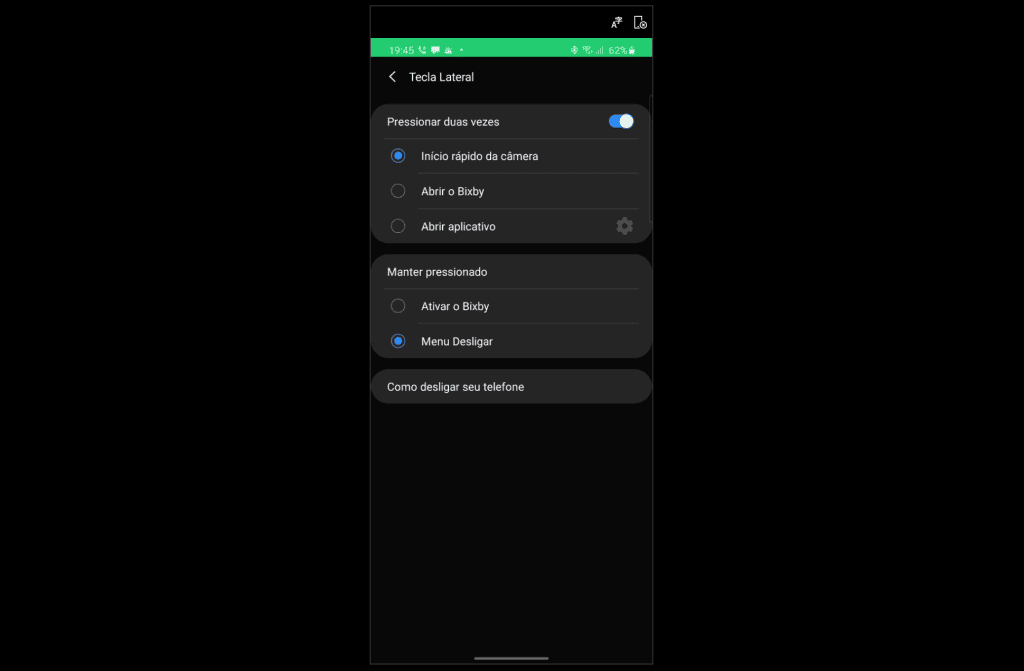Dicas e truques para aproveitar ao máximo seu galaxy s20, s20+ e s20 ultra Abra qualquer app com a tecla lateral