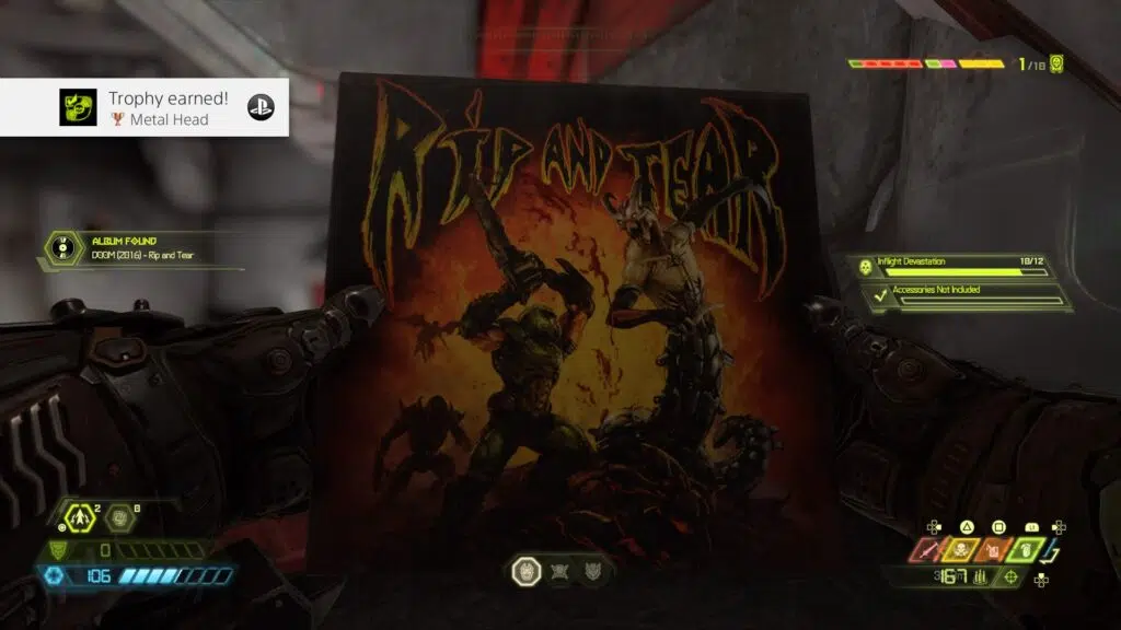 Doom eternal: guia de troféus e conquistas Aquisição de uma música do doom de 2016.