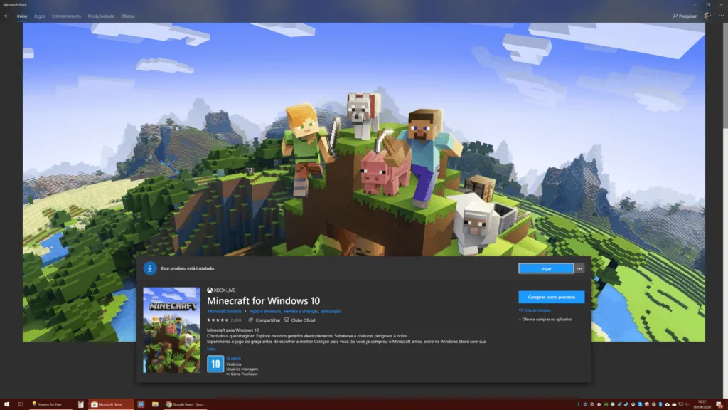 Review: minecraft rtx (pc) é uma fantástica experiência visual Tela de início do minecraft rtx