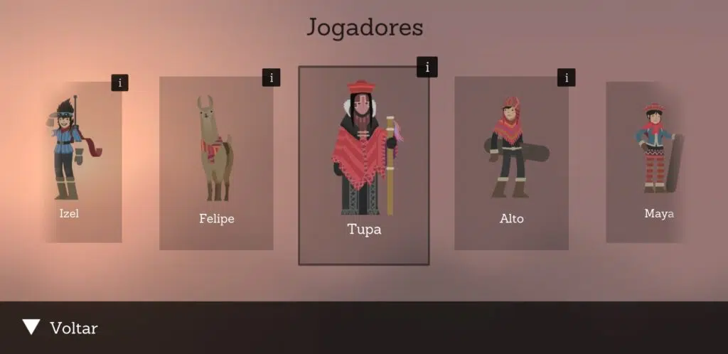 Testamos e recomendamos os melhores jogos grátis de android da década Alto's adventure no menu, mostrando as diferentes personagens jogáveis