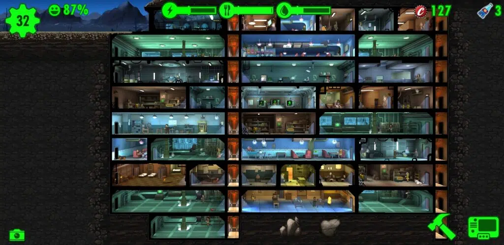 Testamos e recomendamos os melhores jogos grátis de android da década Fallout shelter com 32 moradores e nove níveis