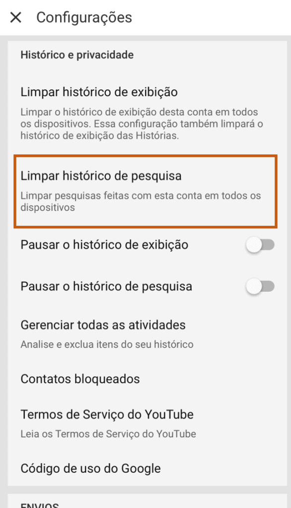 Aprenda a limpar histórico de vídeos assistidos e pesquisa do youtube Aprenda a limpar histórico de vídeos assistidos e pesquisa do youtube. Saiba como limpar o seu histórico de pesquisa e vídeos assistidos no youtube, seja pelo app ou pelo navegador web