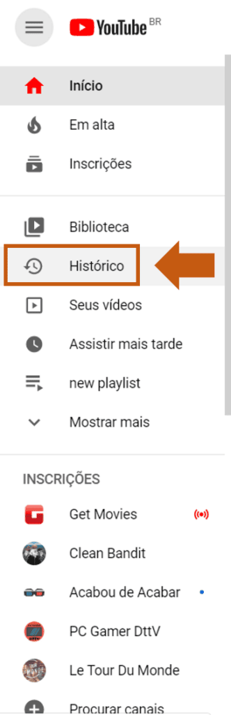 Aprenda a limpar histórico de vídeos assistidos e pesquisa do youtube Mostrando caixa de histórico