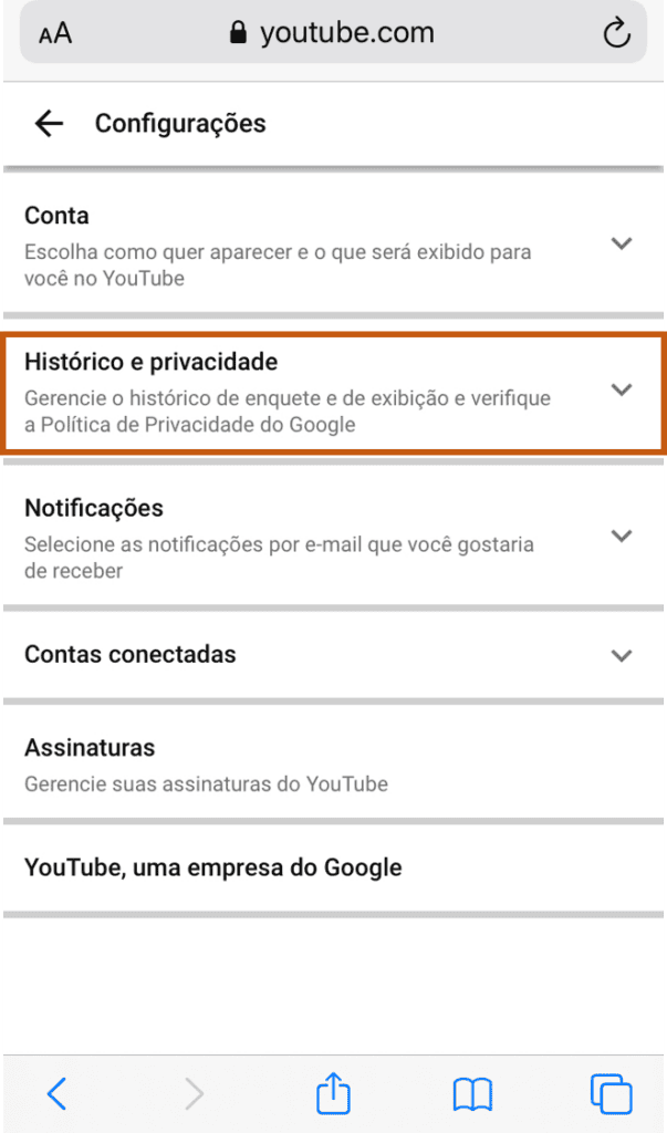 Aprenda a limpar histórico de vídeos assistidos e pesquisa do youtube Alterando o seu histórico