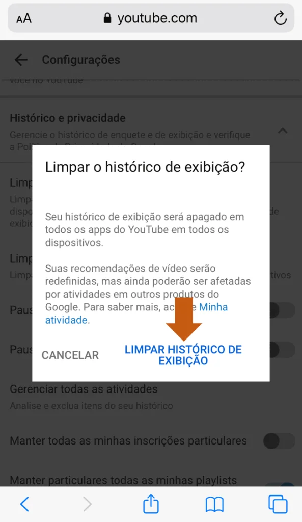 Aprenda a limpar histórico de vídeos assistidos e pesquisa do youtube Limpe seu histórico