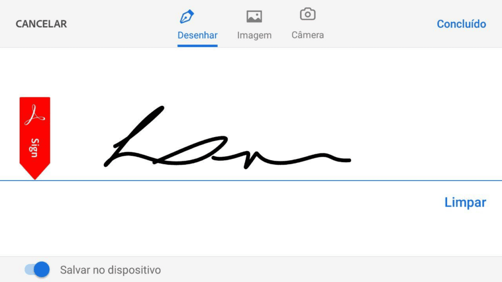 Como assinar documento digitalmente Desenhe sua assinatura utilizando um dedo ou caneta touch