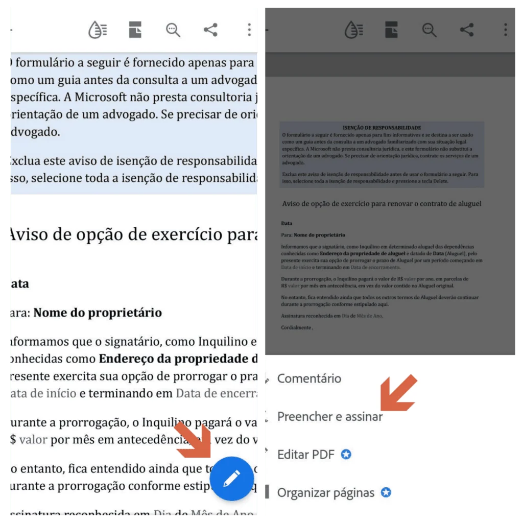 Como assinar documento digitalmente Clique em editar e preencher e assinar para assinar o documento pdf no adobe reader