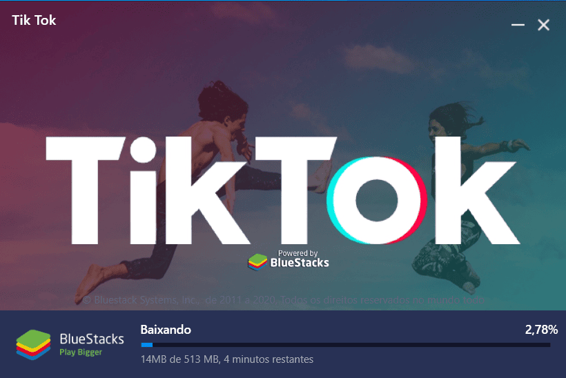 Aprende a usar tiktok en tu computadora, sea pc o mac Emulador siendo descargado