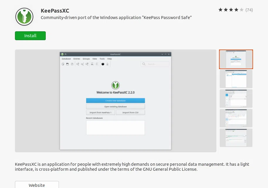 Review: ubuntu 20. 04 focal fossa é a evolução perfeita do sistema operacional Tela do instalação do programa keepassxc