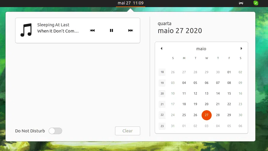 Review: ubuntu 20. 04 focal fossa é a evolução perfeita do sistema operacional Tela de notificações com a opção do modo "não perturbe"
