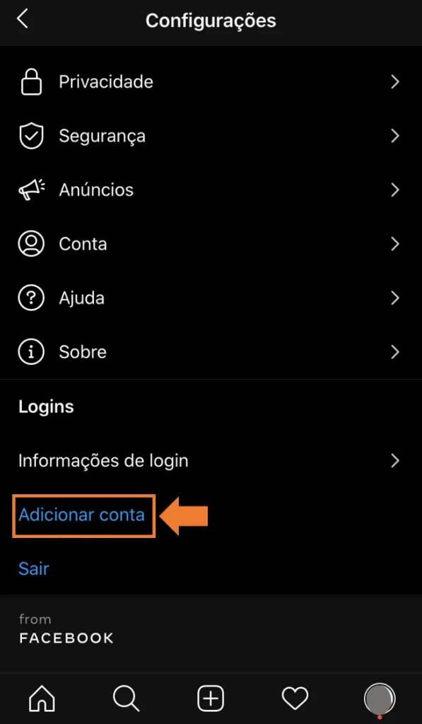 Como criar e adicionar uma segunda conta do instagram no smartphone Incluindo nova conta