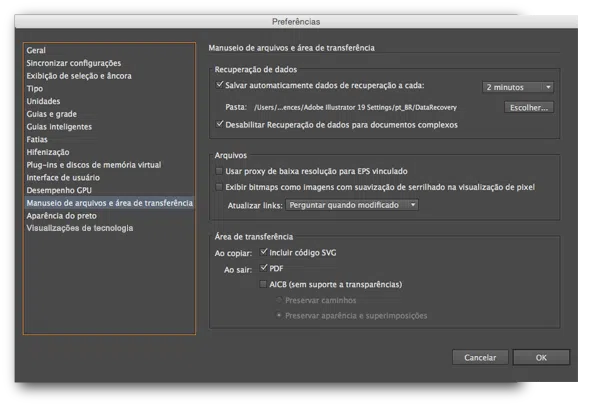 Adobe illustrator: como restaurar um projeto perdido? .