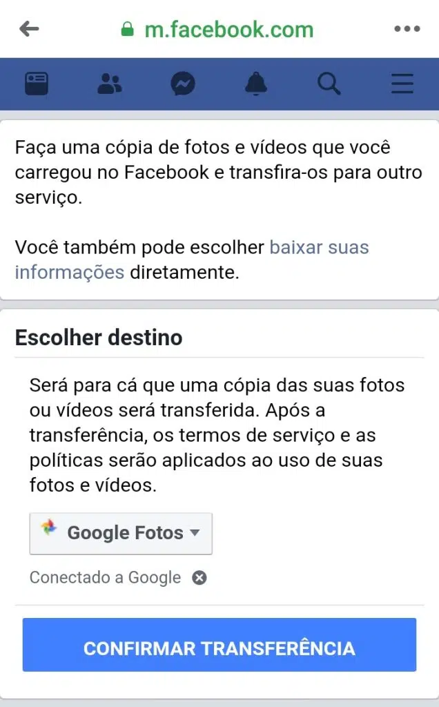 Como transferir suas fotos e vídeos do facebook para o google fotos Baixar fotos facebook google fotos