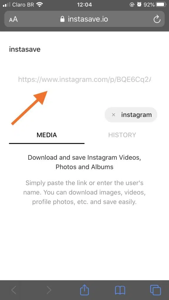 Como salvar uma live do instagram (sua ou de outro perfil) Print de uma etapa para salvar uma live do instagram