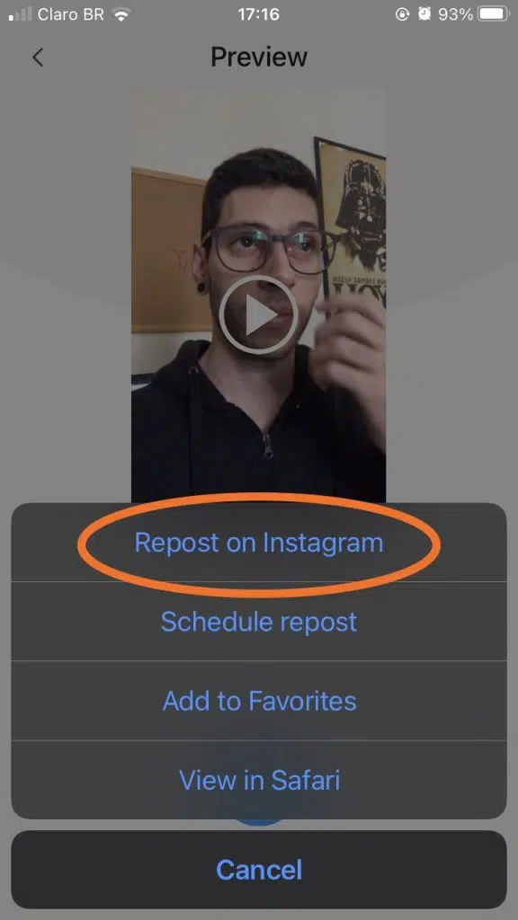 Como salvar uma live do instagram (sua ou de outro perfil) Print de uma etapa para salvar uma live do instagram