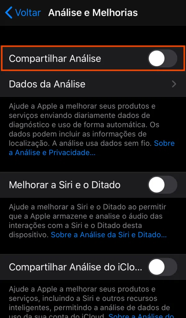Verifique a saúde da bateria do iphone, conferindo os ciclos de carga .