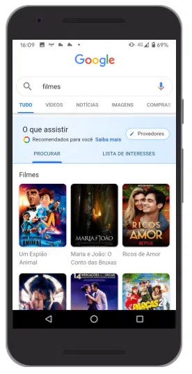 Google agora dá sugestões de filmes e séries para você assistir Google sugestão